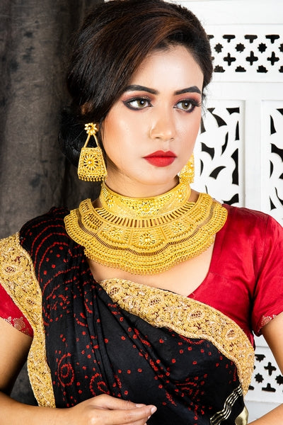 City Girl Brass Gold-plated Gold Jewellery Set (Pack of 1) – Modern Ethnic Elegance
