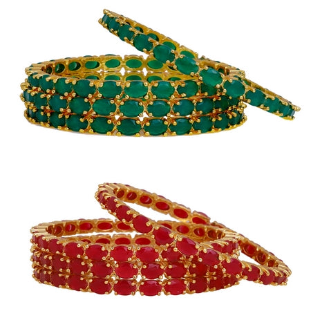 City Girl AD Bangles with Gold Plating – Royal Edition (2 Sets, 8 Bangles)