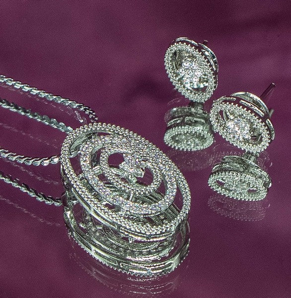 City Girl AD Brass Royal Bloom Pendant Set