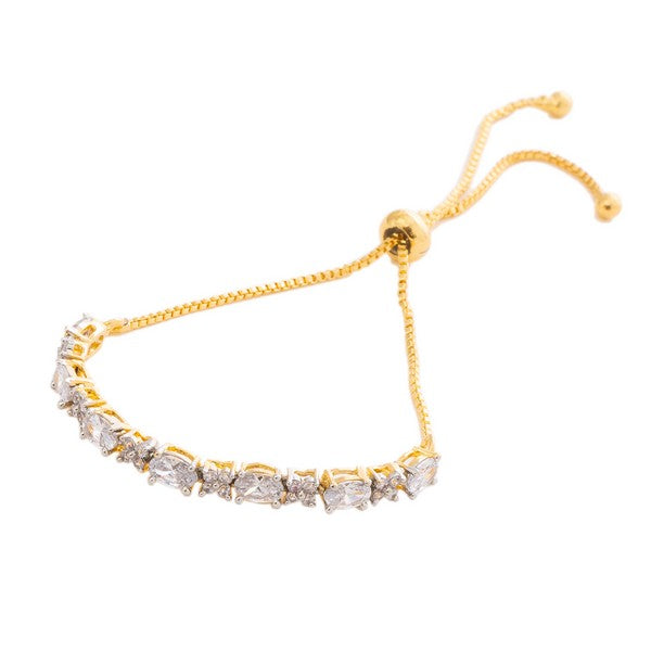 City Girl AD Brass Gold-Plated Traditional Bridal Bracelet with Adjustable Chain (Free Size)