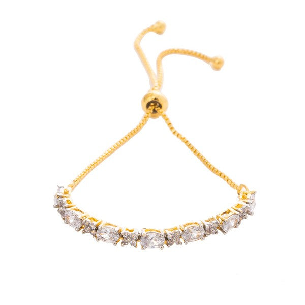 City Girl AD Brass Gold-Plated Traditional Bridal Bracelet with Adjustable Chain (Free Size)