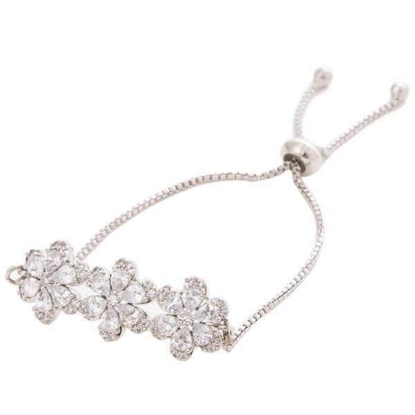 City Girl AD Brass Black Rose-Plated Stone-Studded Bracelet with Adjustable Chain (Free Size)