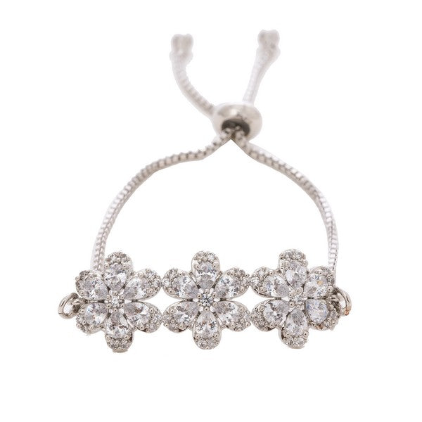 City Girl AD Brass Black Rose-Plated Stone-Studded Bracelet with Adjustable Chain (Free Size)