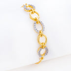 City Girl AD Brass Black Rose-Plated Floral Bracelet with Adjustable Chain (Free Size)