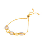 City Girl AD Brass Black Rose-Plated Floral Bracelet with Adjustable Chain (Free Size)