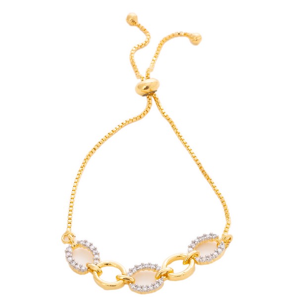 City Girl AD Brass Black Rose-Plated Floral Bracelet with Adjustable Chain (Free Size)
