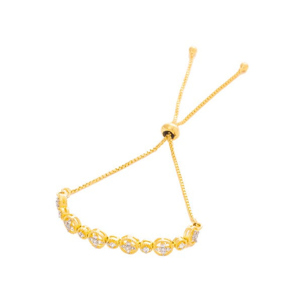 Manikya AD Brass Gold Plated Bracelet with Adjustable Chain. (Free Size)