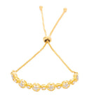 City Girl AD Brass Rhodium-Plated Beaded Edge Bracelet with Adjustable Chain (Free Size)