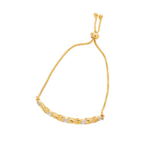 City Girl AD Brass Rhodium-Plated Bracelet – Contemporary Bold Adjustable Chain