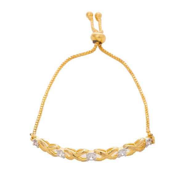 City Girl AD Brass Rhodium-Plated Bracelet – Contemporary Bold Adjustable Chain