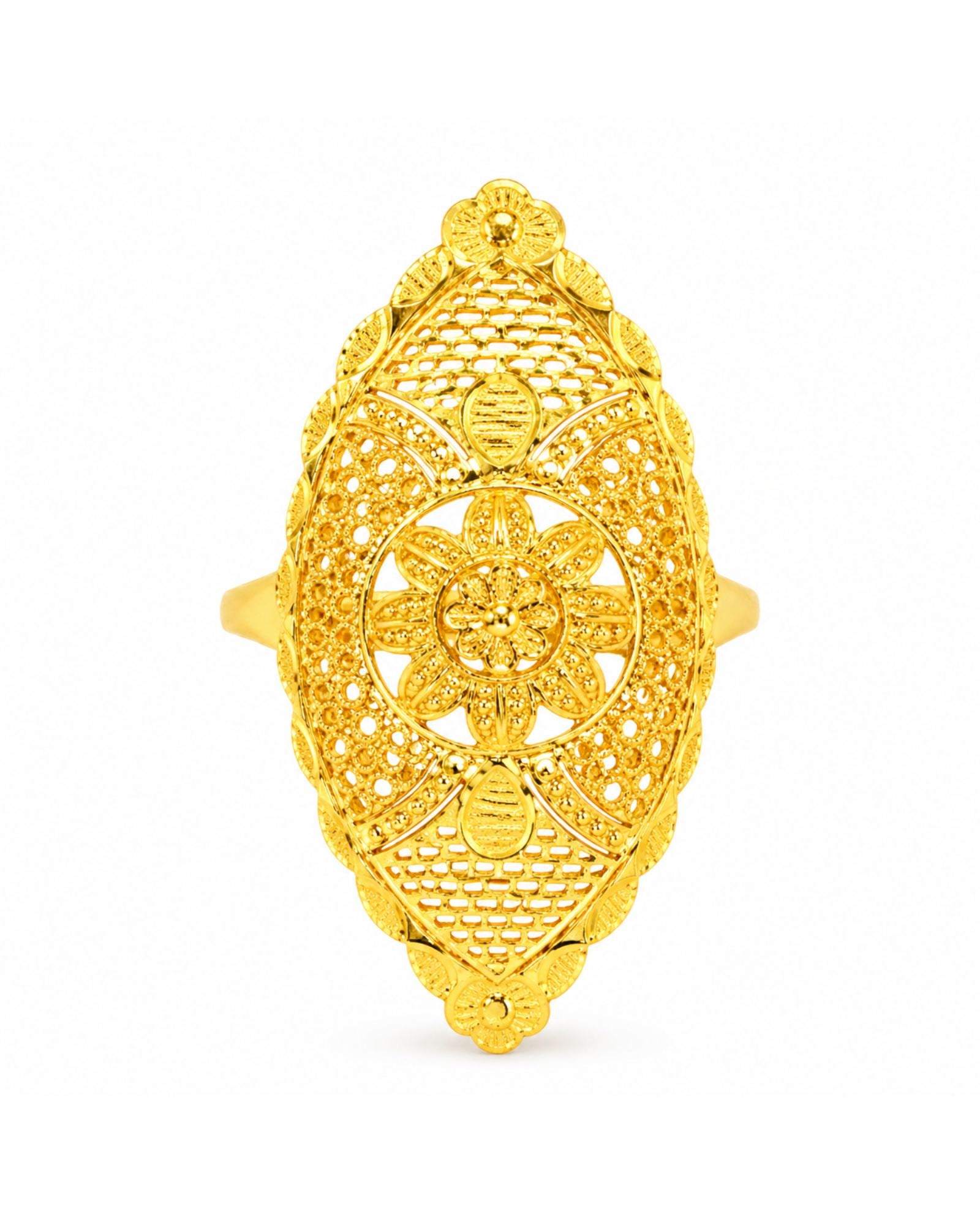 City Girl 24Ct Gold Plated Finger Ring – Elegant Designer Statement Ring for Women | Party & Daily Wear