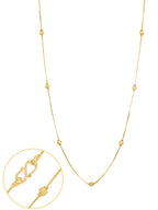 City Girl Jewellery 24 Inch Gold Plated Beaded Chain Necklace for Women | 6g Lightweight | Elegant Daily Wear Fashion Chain | Traditional & Casual Jewellery | Gift for Women & Girls
