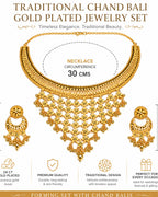 Ctiy Girl Jewellery 24K Gold Plated Traditional Chand Bali Necklace Set with Earrings