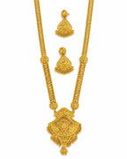 City Girl 24K Gold Plated Traditional Necklace Set with Matching Earrings | Antique Bridal Choker Jewellery Set for Women & Girls