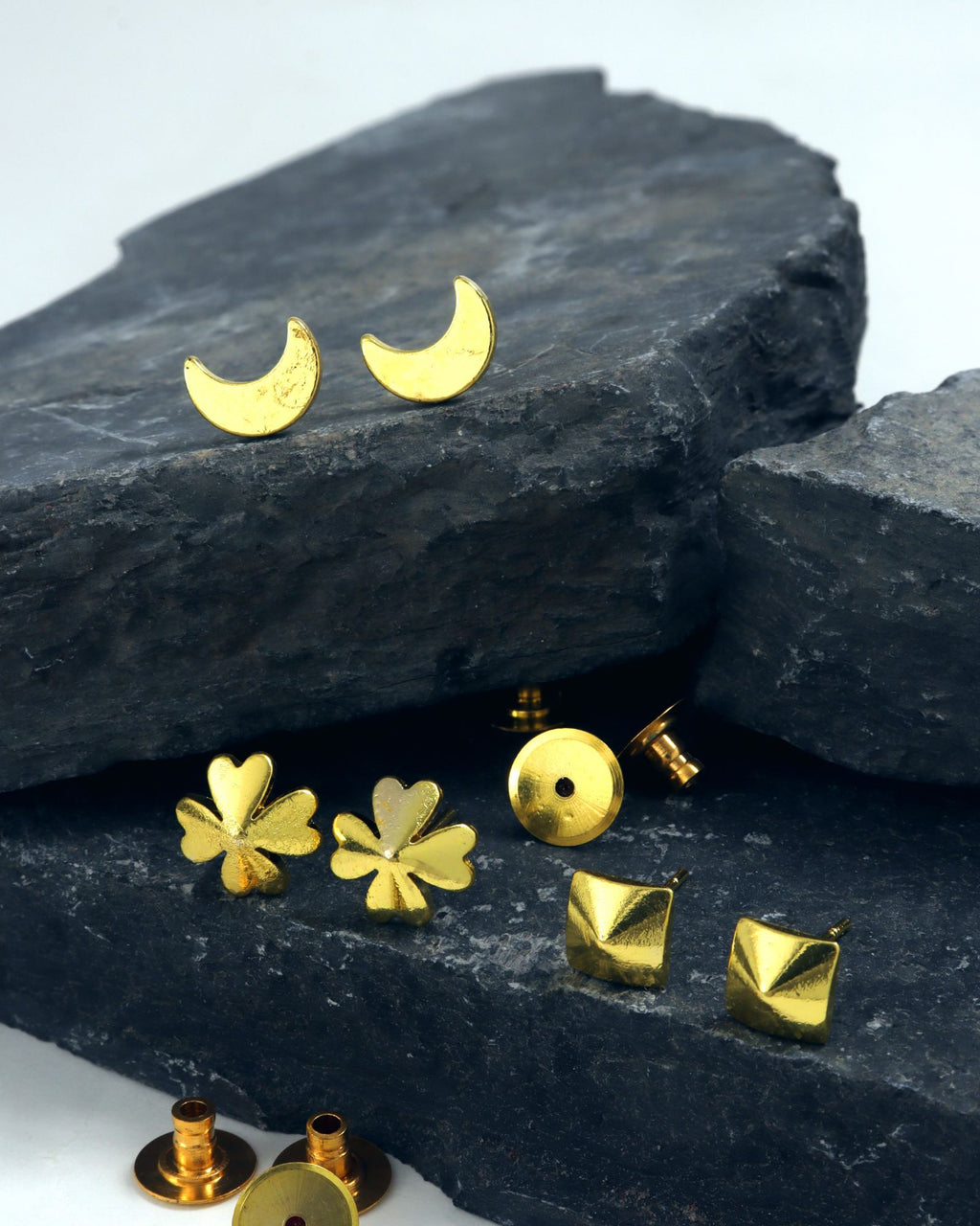 gold plated designer stud earrings