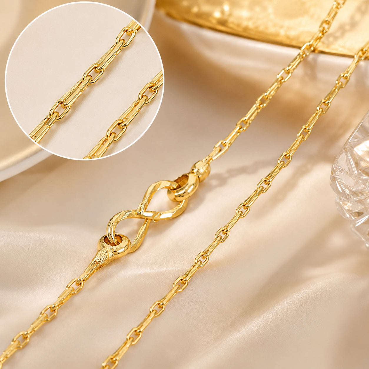 City Girl 24CT Gold Plated Designer Chain Necklace for Women | 24 Inch Daily Wear Chain (CN 237)