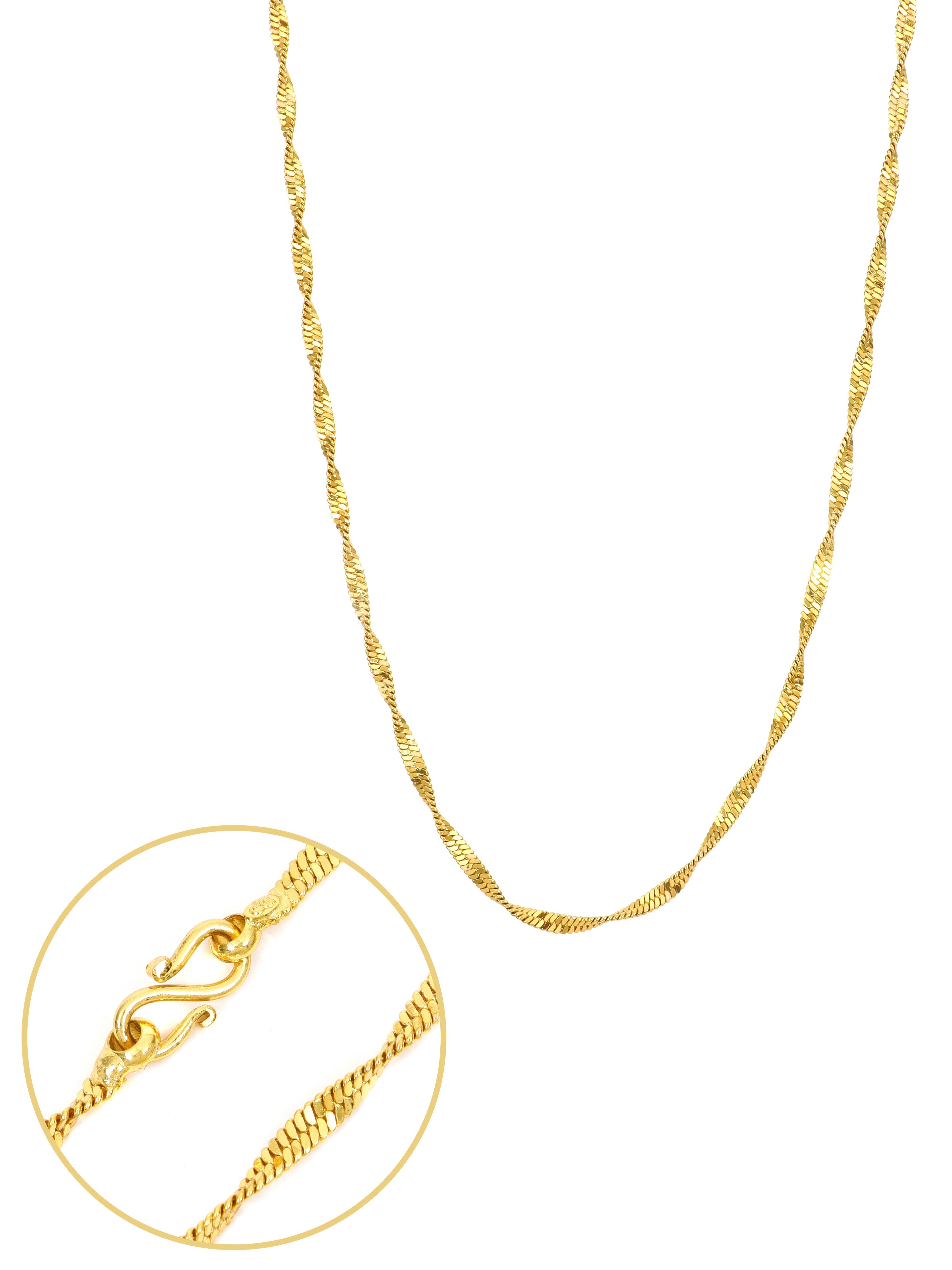 City Girl Jewellery 24CT Gold Plated Twisted Snake Chain Necklace for Women & Girls | 20 Inch Copper Gold Replica Chain | Lightweight, Rash Free & Skin Friendly | Premium Fashion Jewellery for Daily Wear, Office, Party & Festive Wear (CN 426)
