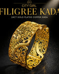 City Girl 24CT Gold Plated Screw Kada – Premium Copper Designer Bracelet (SINGLE KADA)