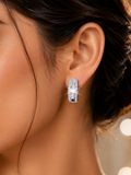 City Girl AD Rhodium-Plated CZ Stone Stud Earrings for Women and Girls (AD BALI 1 RHODIUM)