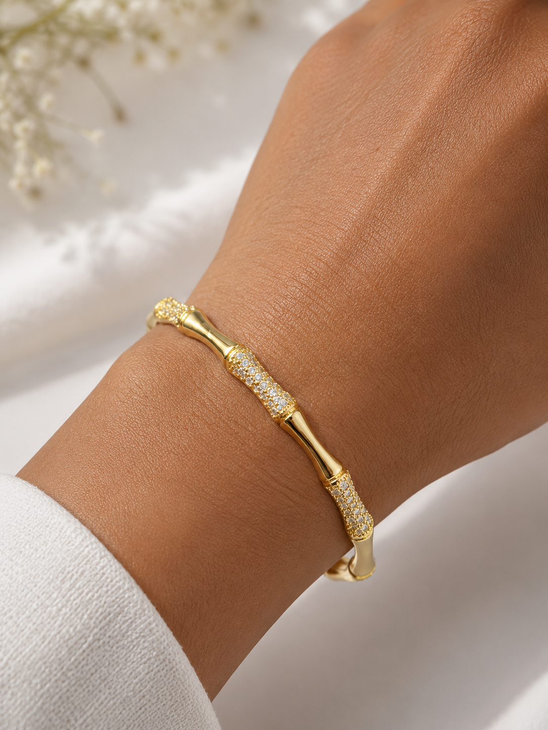 City Girl Jewellery Gold Plated American Diamond Bracelet for Women | Openable Kada Bracelet | CZ Stone Studded Elegant Bangle | Lightweight Daily Wear & Party Wear Bracelet | Anniversary, Wedding & Gift for Women