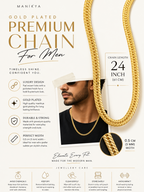 City Girl Premium Gold Plated Flat Cuban Chain for Men | 24 Inch (61 cm) Length | 5 mm Width | Durable Fashion Necklace Chain for Men & Boys | Gold Tone Statement Jewellery