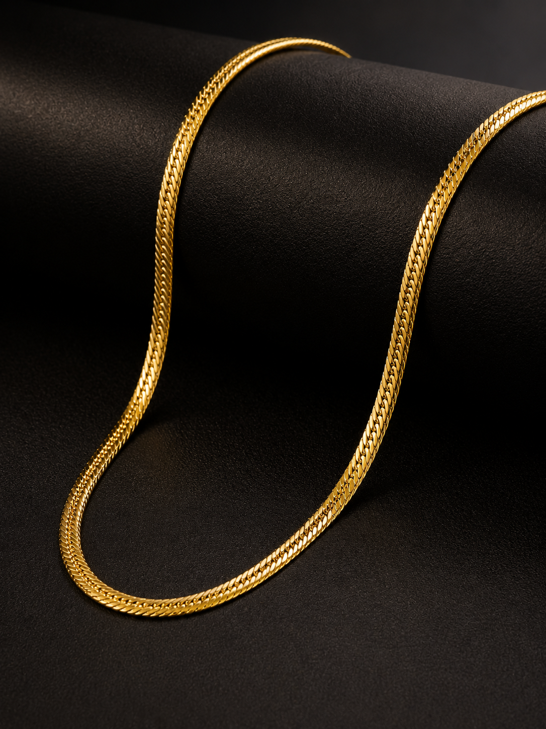 City Girl Premium Gold Plated Flat Cuban Chain for Men | 24 Inch (61 cm) Length | 5 mm Width | Durable Fashion Necklace Chain for Men & Boys | Gold Tone Statement Jewellery