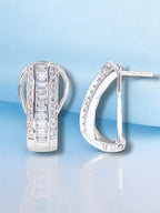 City Girl AD Rhodium-Plated CZ Stone Stud Earrings for Women and Girls (AD BALI 1 RHODIUM)
