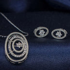 City Girl AD Brass Royal Bloom Pendant Set
