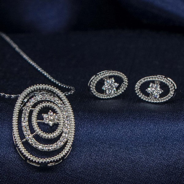 City Girl AD Brass Royal Bloom Pendant Set