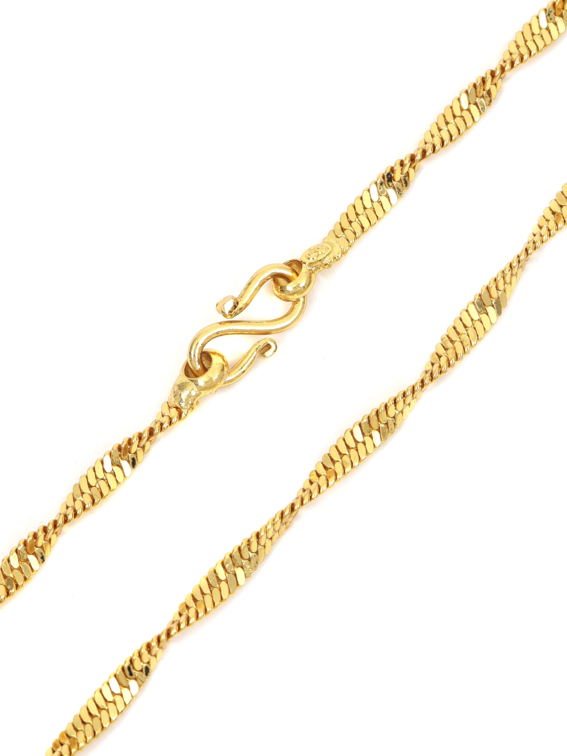 City Girl Jewellery 24CT Gold Plated Twisted Snake Chain Necklace for Women & Girls | 20 Inch Copper Gold Replica Chain | Lightweight, Rash Free & Skin Friendly | Premium Fashion Jewellery for Daily Wear, Office, Party & Festive Wear (CN 426)