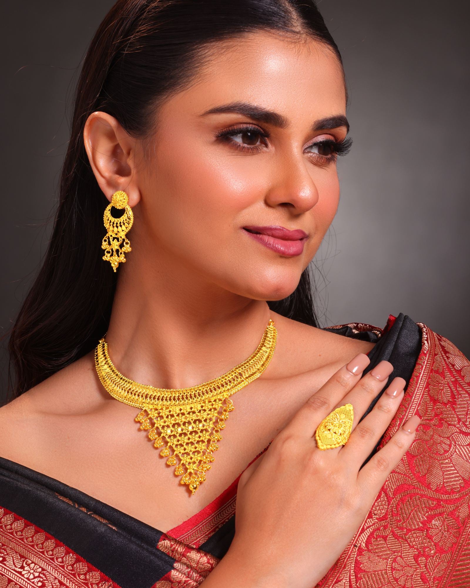 City Girl 24Ct Gold Plated Finger Ring – Elegant Designer Statement Ring for Women | Party & Daily Wear
