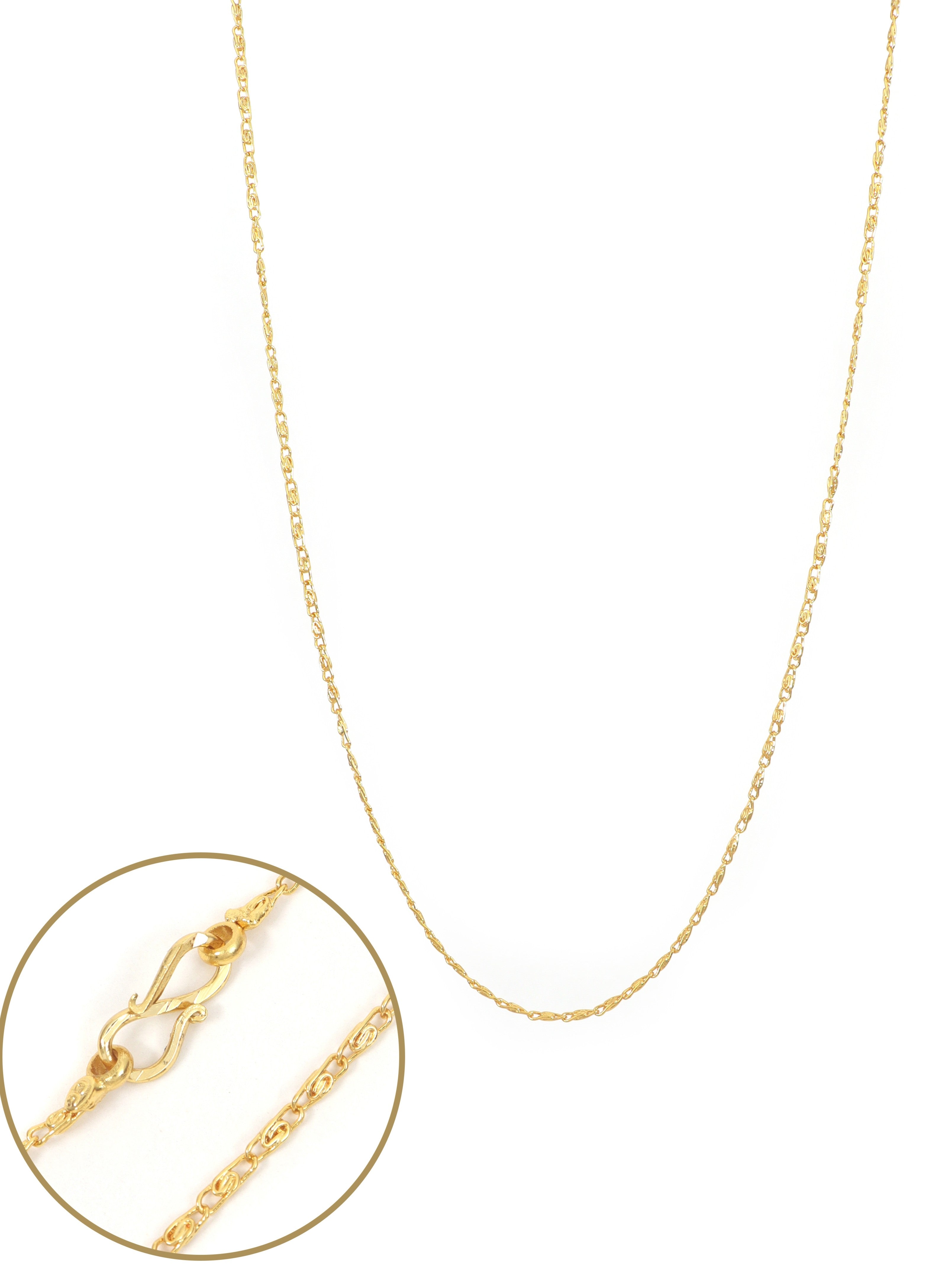 City Girl Jewellery 24CT Gold Plated Chain for Women & Girls | 20 Inch Lightweight Copper Chain Necklace | Gold Replica Daily Wear Necklace | Skin Friendly, Rash Free, Durable Fashion Jewellery for Casual, Office & Party Wear (CN 417)