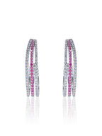 City Girl Shimmer Rhodium-Plated Elegant Curve Design Studs
