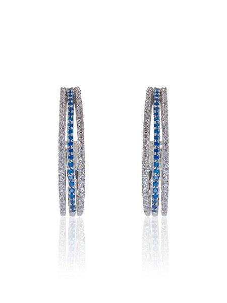 City Girl Shimmer Rhodium-Plated Elegant Curve Design Studs