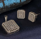 City Girl AD Brass Rhodium Plated Pendant Set