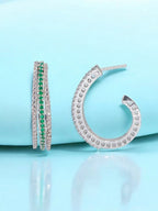 City Girl Shimmer Rhodium-Plated Elegant Curve Design Studs