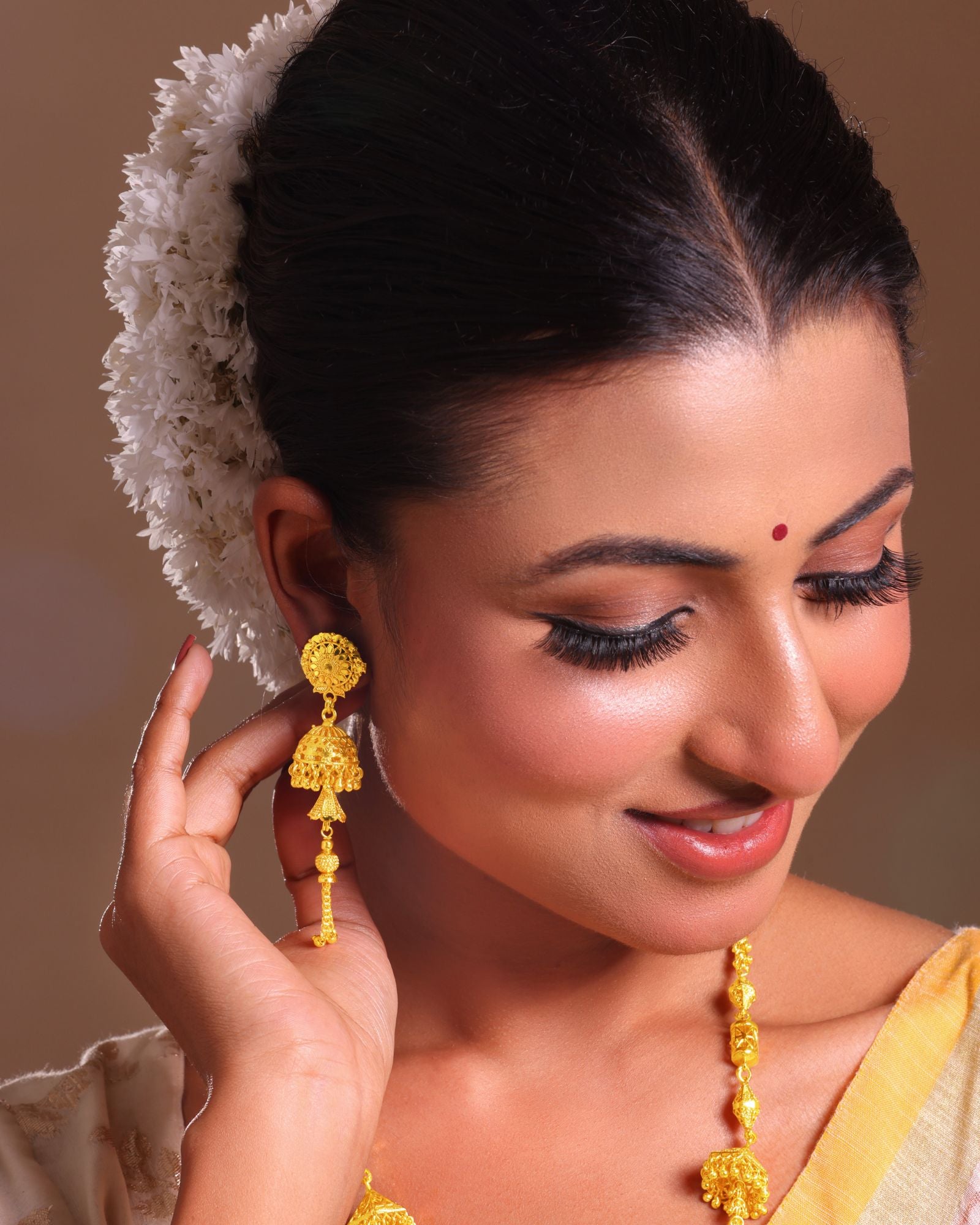 City Girl 24K Gold Plated Traditional Necklace Set with Matching Earrings | Antique Bridal Choker Jewellery Set for Women & Girls