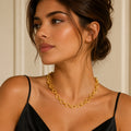 City Girl Jewellery 24 Inch Gold Plated Textured Oval Link Chain Necklace for Men & Women | Premium Statement Chain with Secure S Hook Clasp | Lightweight Fashion Jewellery