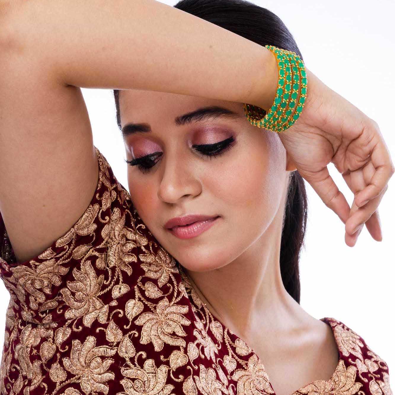 American Diamond Bangle – Serene Collection (Pack of 4)