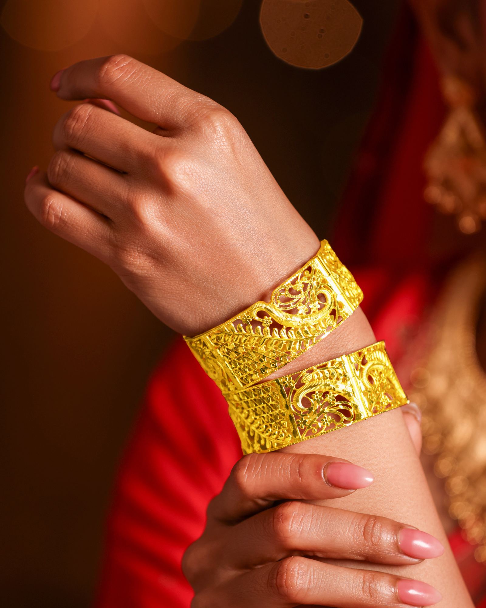 City Girl 24CT Gold Plated Screw Kada – Premium Copper Designer Bracelet
