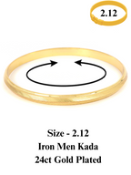 City Girl 24ct Gold Plated Anti Tarnish Iron Kada Bangle Bracelet for Men and Boys. (1 Pc) (KADA 105)