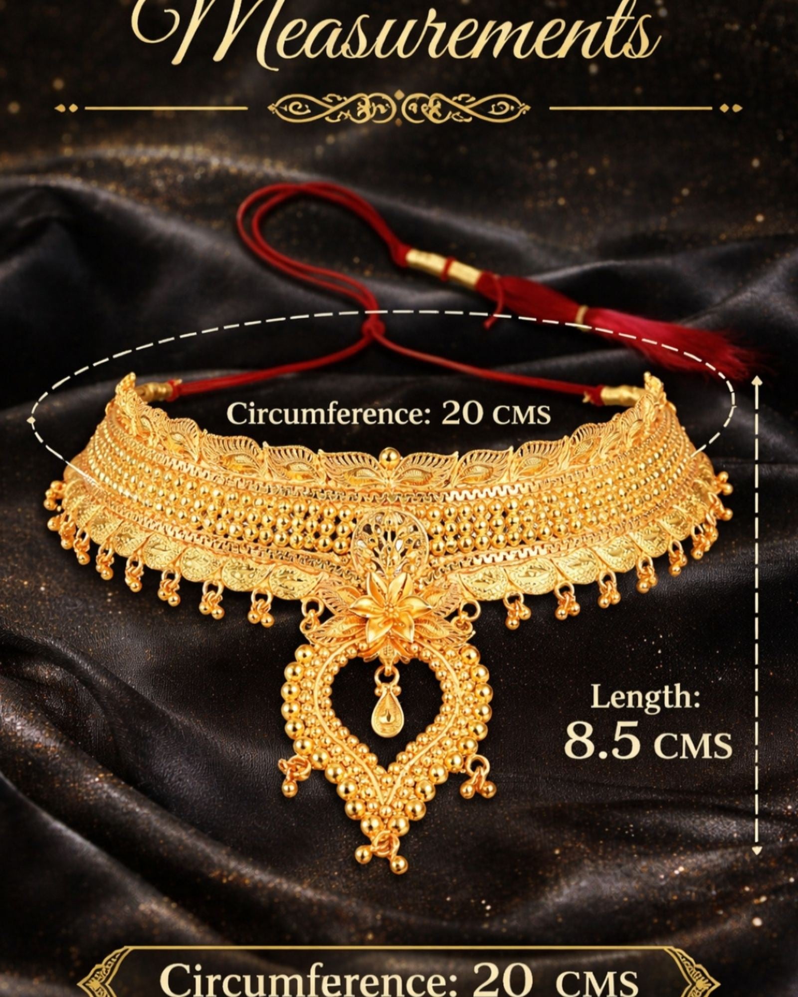 MANIKYA Gold Plated Copper Choker Necklace Set for Women | Bridal Wedding Jewellery Set with Earrings | Traditional Ethnic Party Wear