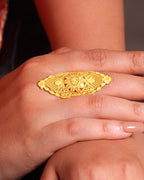 City Girl 24Ct Gold Plated Finger Ring – Elegant Designer Statement Ring for Women | Party & Daily Wear