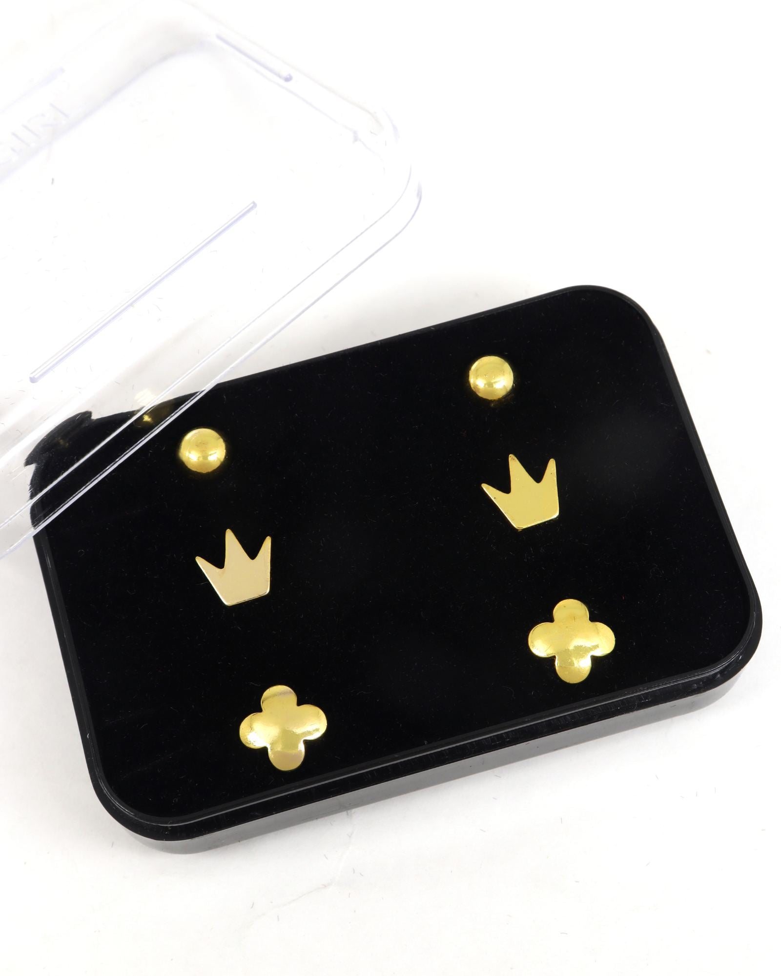 CITY GIRL Anti-Tarnish 24CT Gold Plated Designer Stud Earrings Pack of 3 | Molten Gold Style Fashion Daily Wear  Jewellery for Women