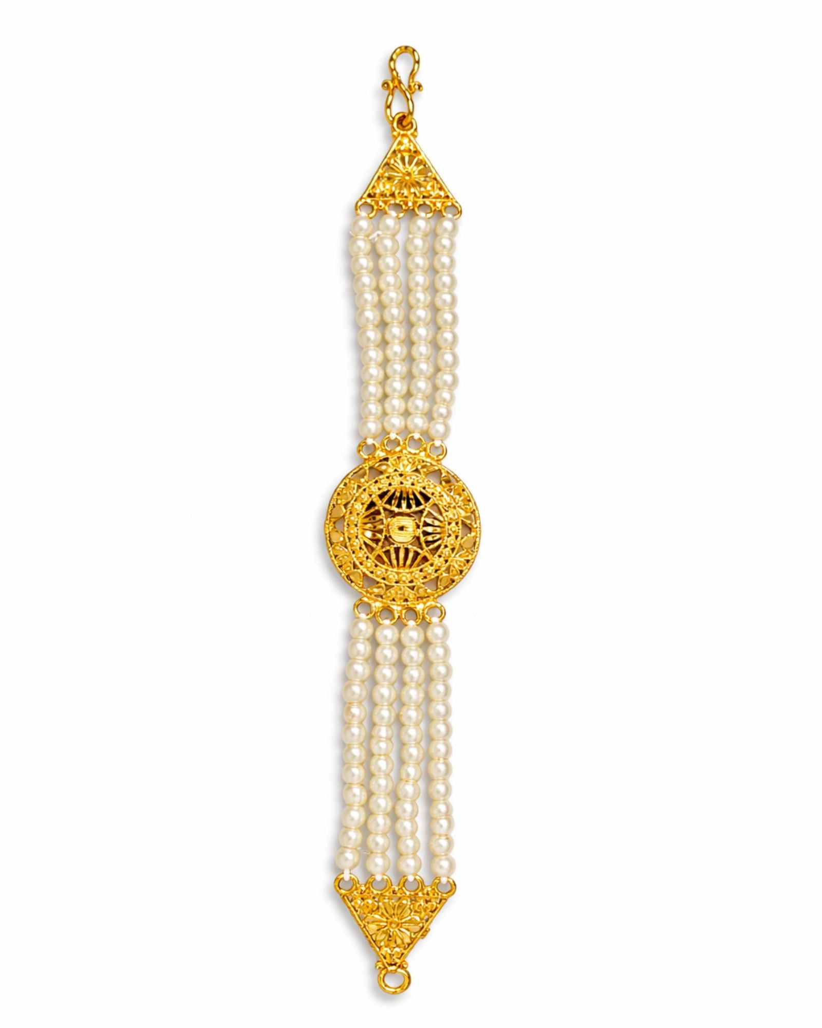 City Girl 24CT Gold Plated Long Layered Haram Set | Copper Base Traditional Necklace | 30 Inch Long Necklace with 3 cm Earrings | Ethnic Jewellery for Women