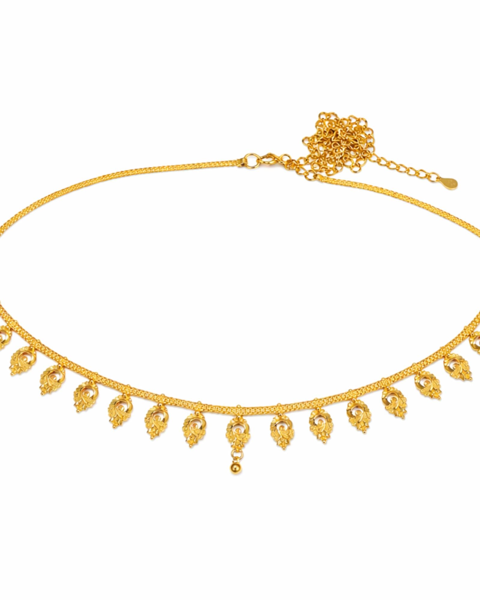 City Girl Traditional Gold Plated Kamarband for Women | Ethnic Waist Belt with Paisley Design | Adjustable Bridal & Festive Wear Jewelry