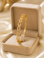 CITYGIRL 18K Gold Plated Openable Infinity Kada Bracelet for Women | American Diamond & Cubic Zirconia (CZ) Stone Bracelet | Oval Shape | Anti Tarnish | Fits Sizes 2.4, 2.6 & 2.8 | One Size