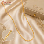 City Girl Jewellery 24CT Gold Plated Chain for Women & Girls | 20 Inch Lightweight Copper Chain Necklace | Gold Replica Daily Wear Necklace | Skin Friendly, Rash Free, Durable Fashion Jewellery for Casual, Office & Party Wear (CN 417)