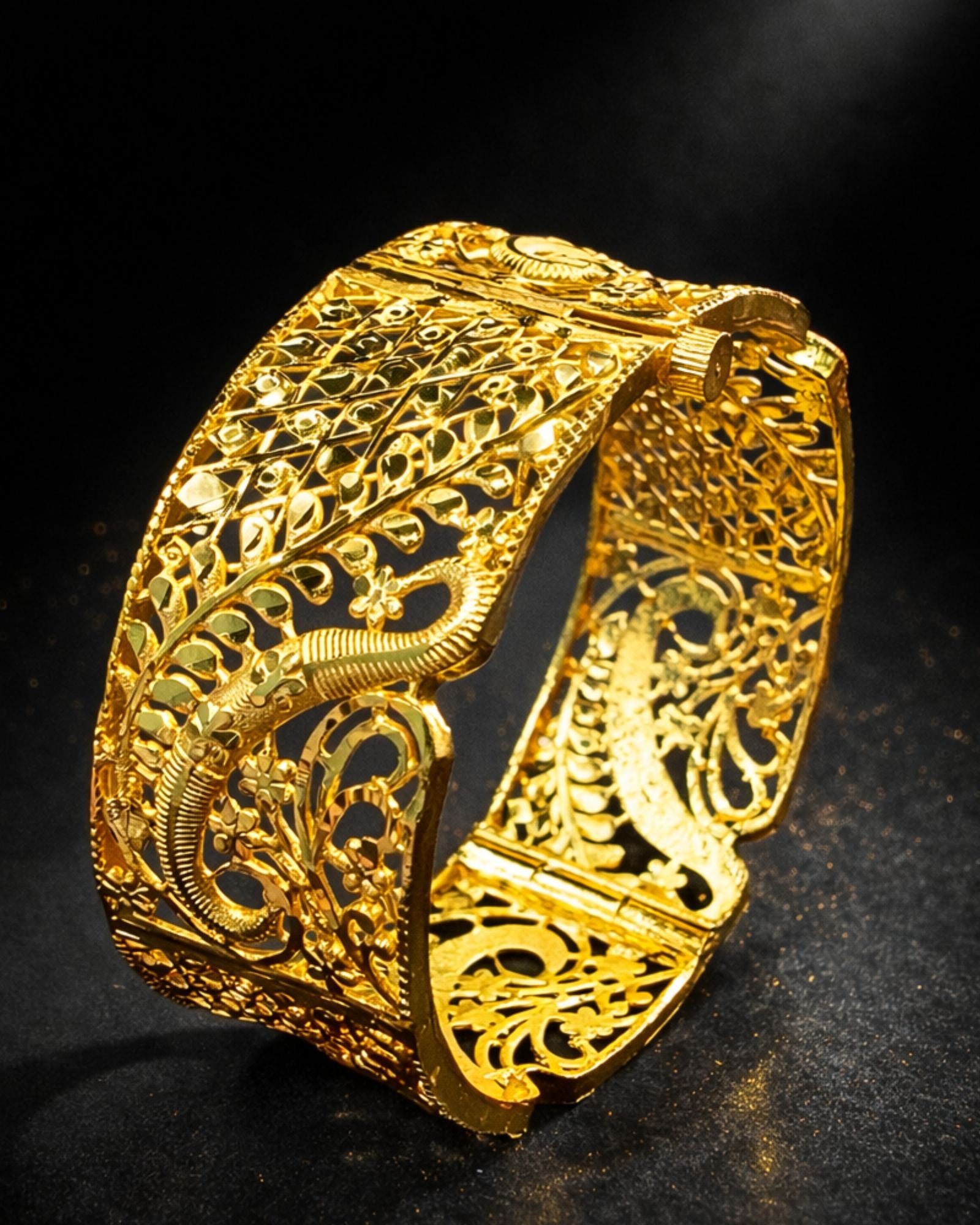 City Girl 24CT Gold Plated Screw Kada – Premium Copper Designer Bracelet