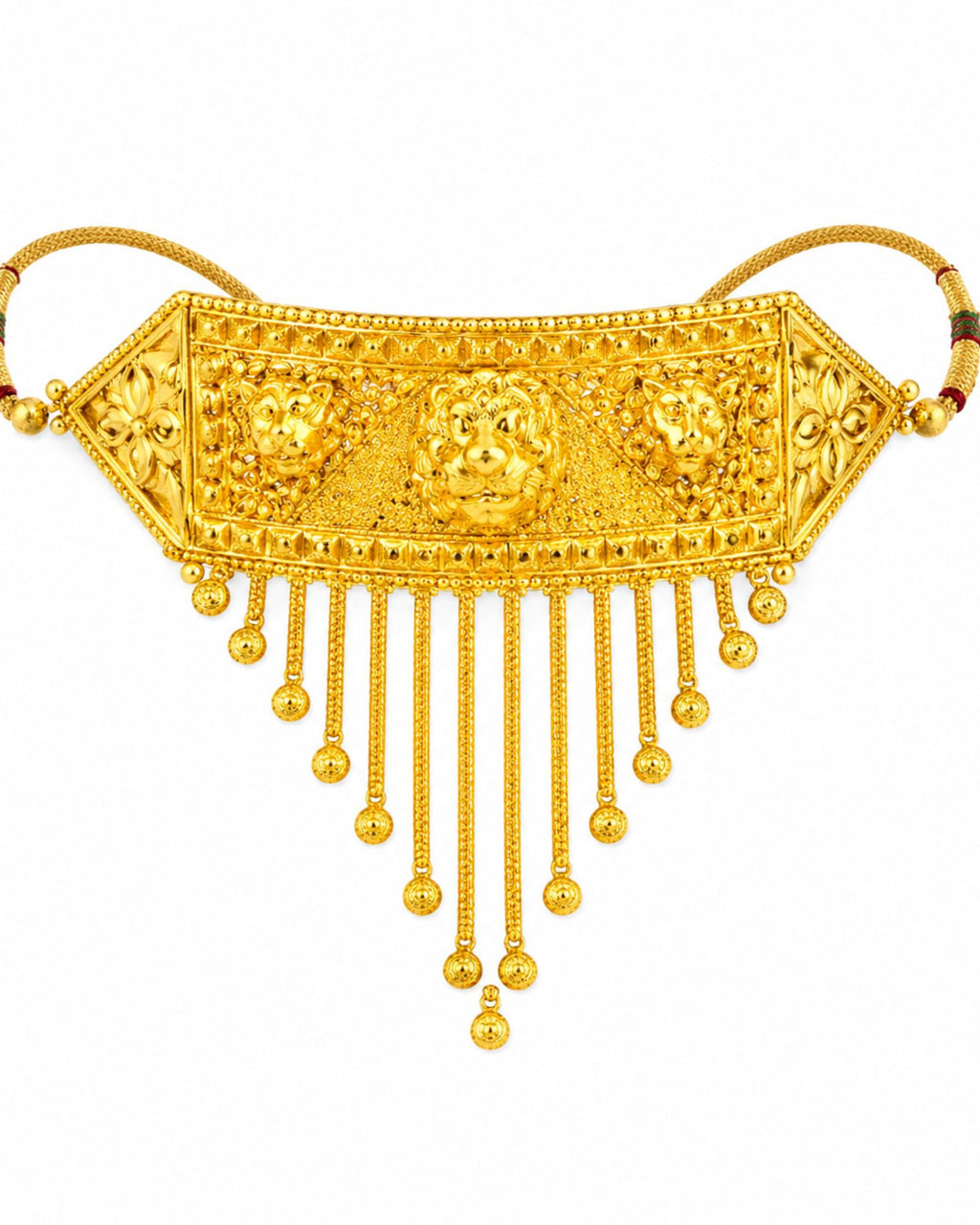 City Girl 24CT Gold Plated Temple Choker Necklace | 15 CM Traditional Statement Jewellery with Adjustable Dori | Bridal & Festive Wear